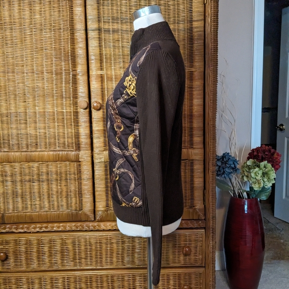 Ralph Lauren Eques Print Sweater Jacket LARGEP - Picture 2 of 4